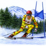 illustration, illustrator, directory of illustration, winter, sports, sports illustration