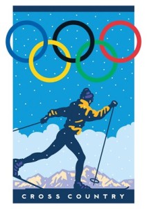 Ted Wright, Olympics, Winter Olympics, cross country skiing, illustration, illustrator, directory of illustration, winter, sports, sports illustration