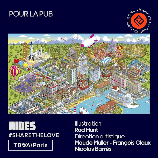 AIDES #SharetheLove advertising campaign illustration with TBWA\PARIS has won a Gold award Le Club des DA. 