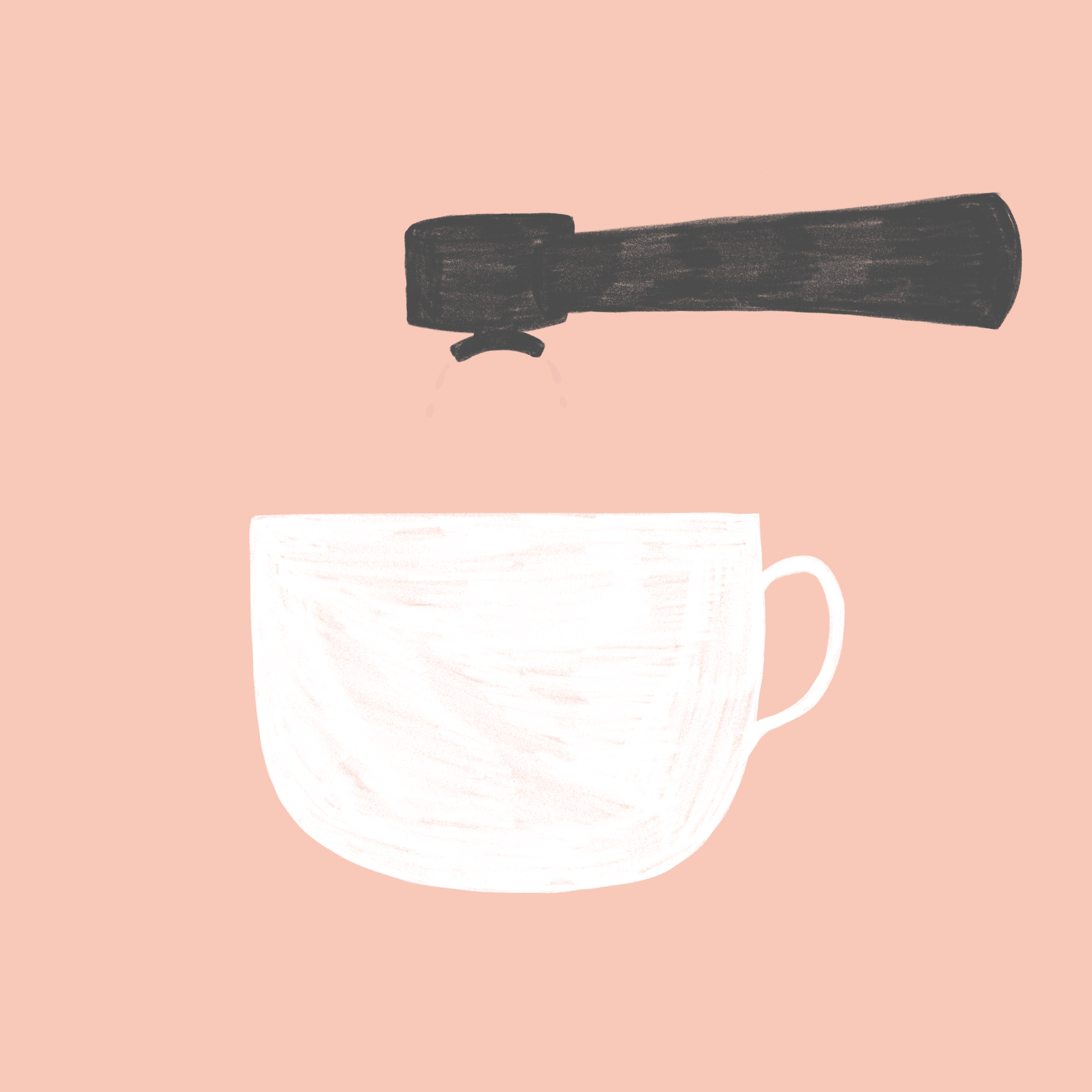 Illustration GIf of espresso machine making coffee.