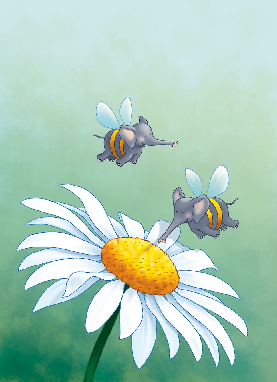 Robin Davies Illustration of elephant bees and daisies