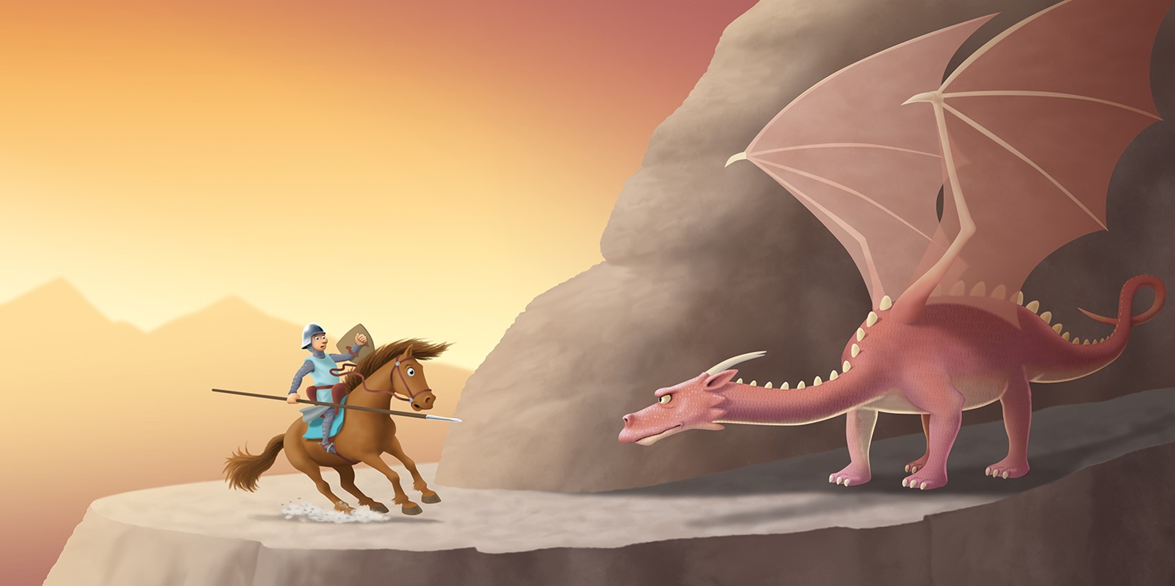 Robin Davies Illustration of Knights and Dragons