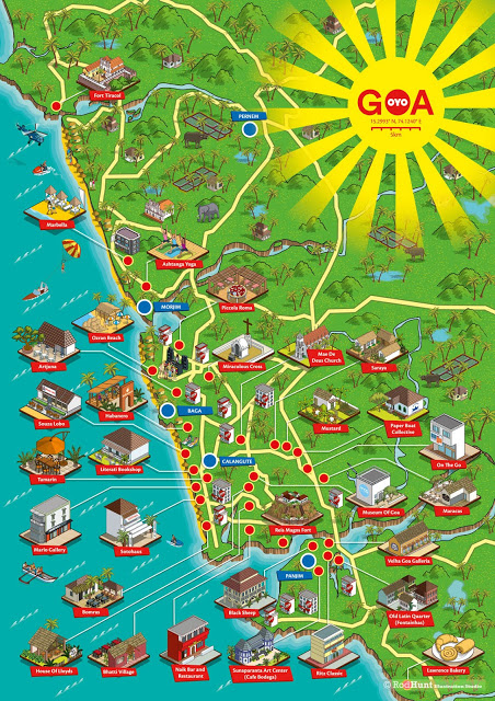 OYO Rooms Goa Map Illustration