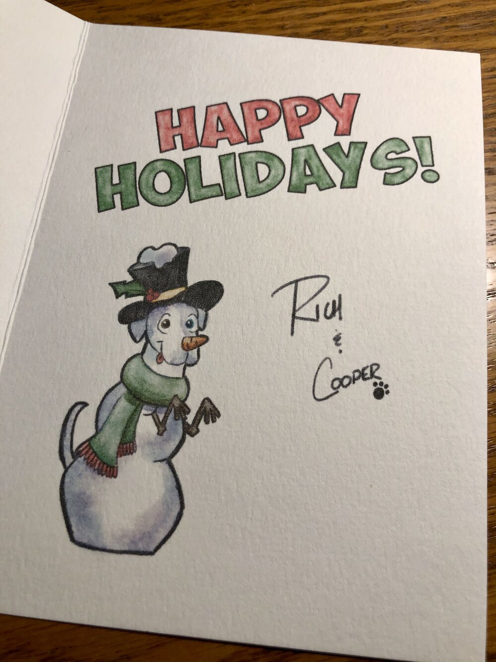 Inside of Holiday Card